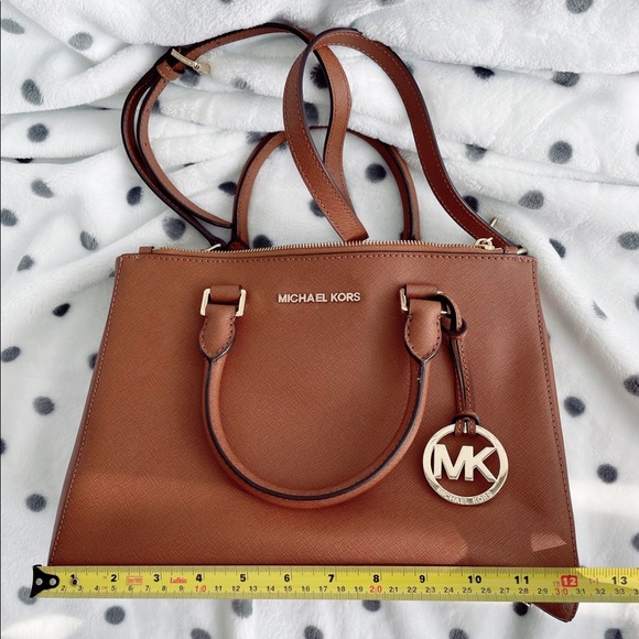 Michael Kors Crossbody Handbag Brown Leather - Picture 8 of 10